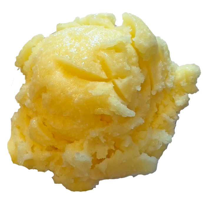 A scoop of Passion Fruit Sorbet.