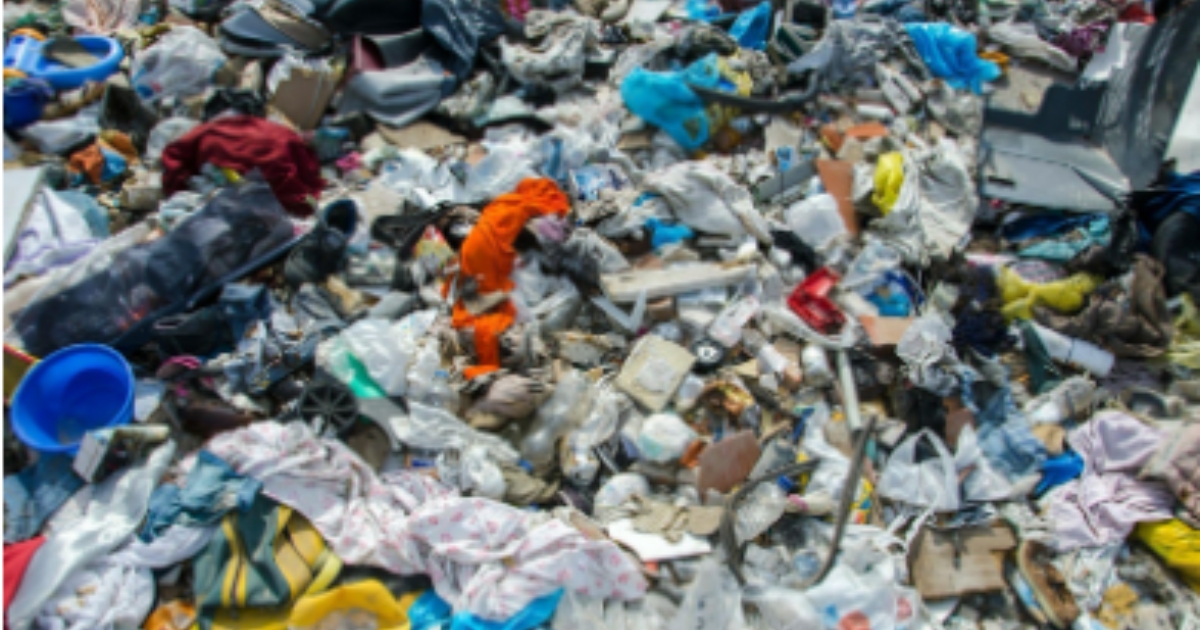 Figure 1. Visual representation of the large quantities of clothing that end up in landfills every year