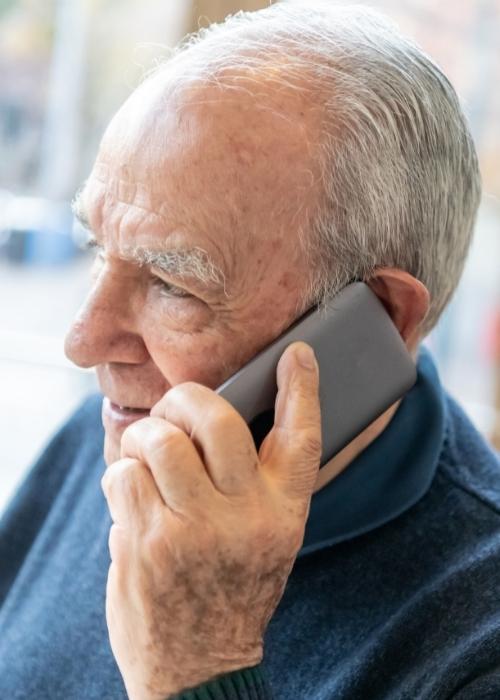 A man talking on the phone.