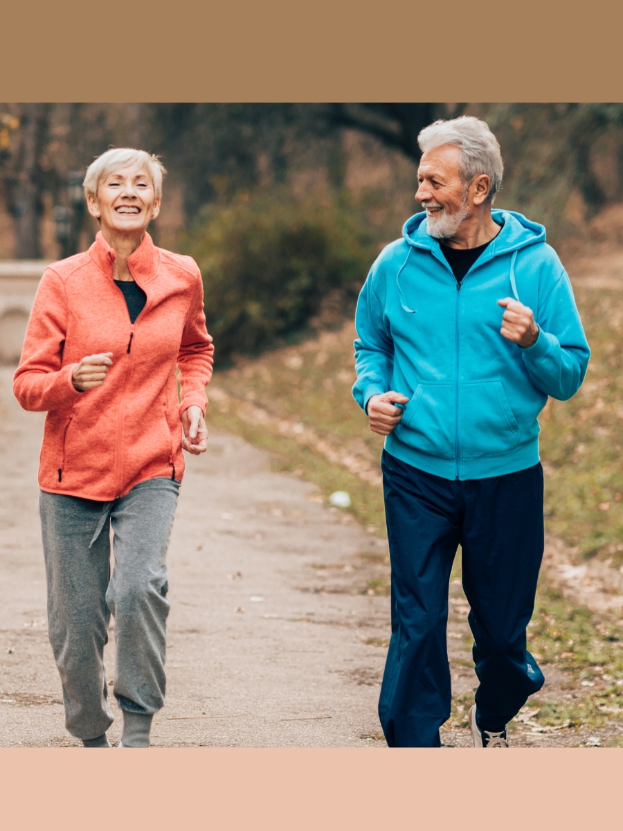 Man and a woman jogging together