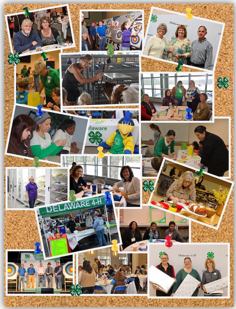 A collage of people smiling and having fun at past forums.