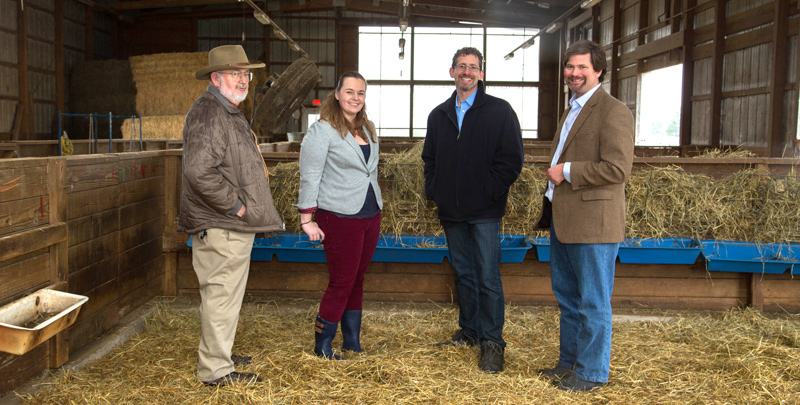 Photo of founding team for centerbear.org Paul J. Ferraro, Kent Messer, Maddi Valinski and Michael McGrath