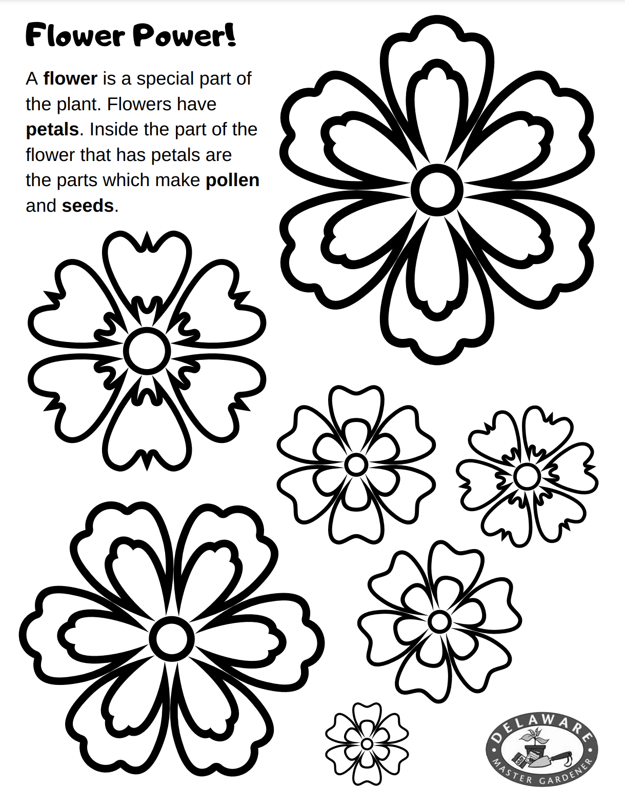 Flower Power Coloring Page thumbnail