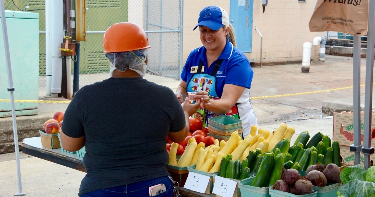 A FitBiz worksite farmer's market in 2019.