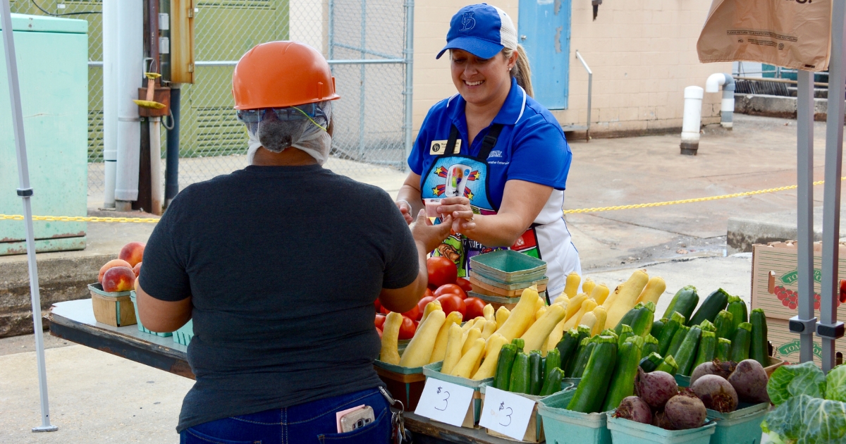 A worksite farmer's market.