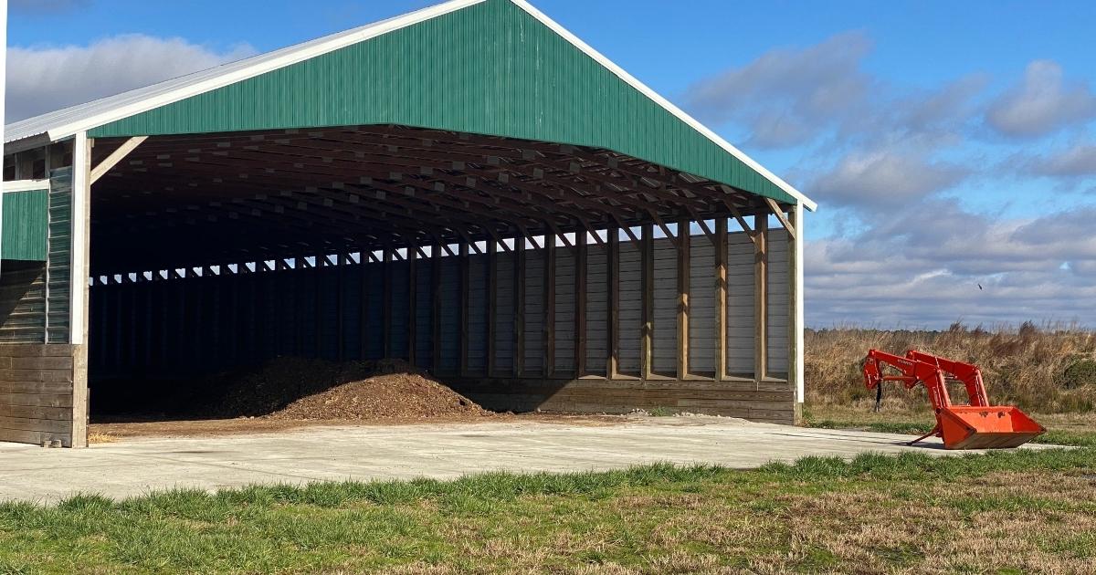 A poultry manure shed in central Delaware.
