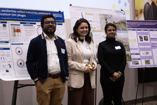 Ahamed Zakaria (Applied Economics and Statistics), Emily Morgese (Plant and Soil Sciences) and Srabone Saha (Applied Economics and Statistics) earned awards in the master’s student category.