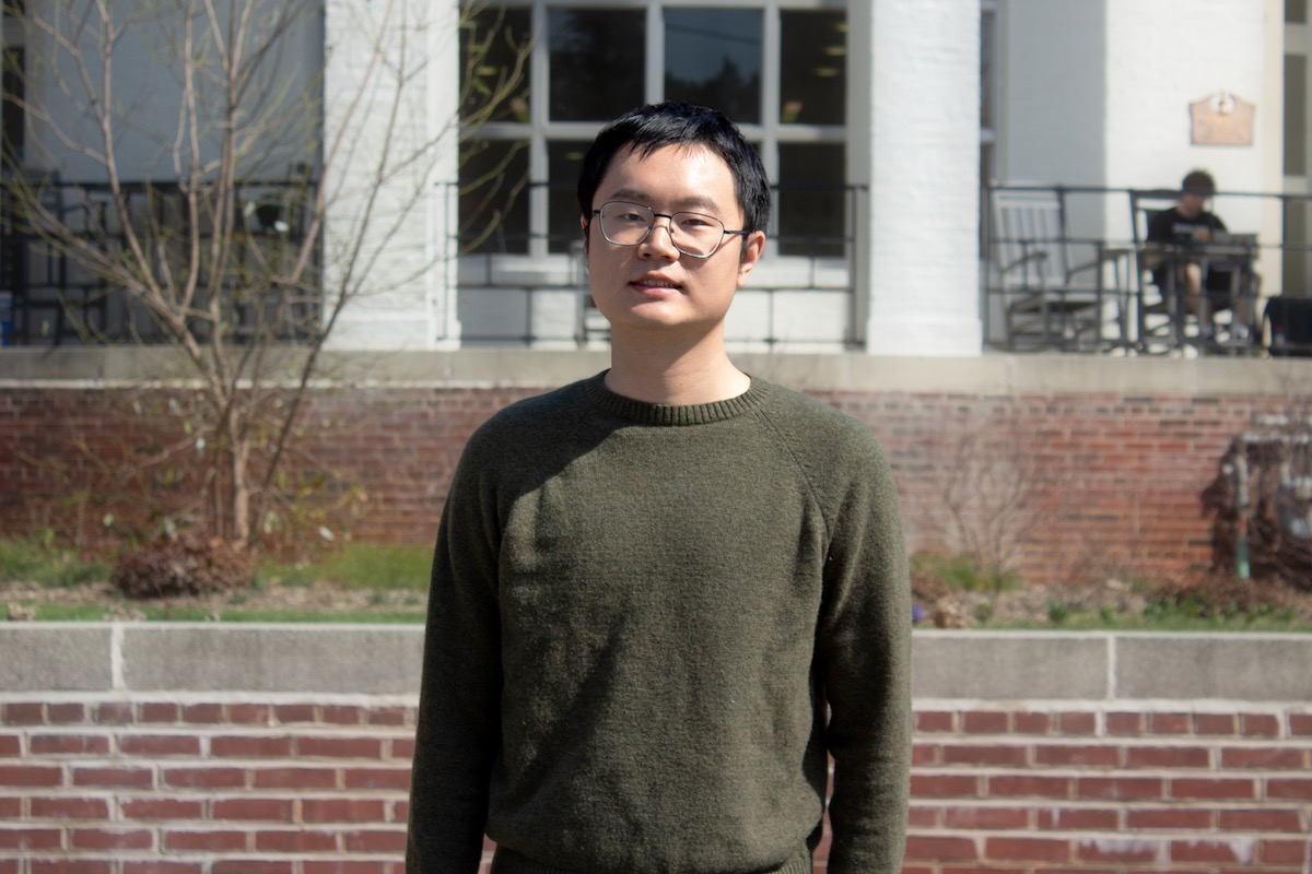 Peng Zhao poses outside of Townsend Hall.
