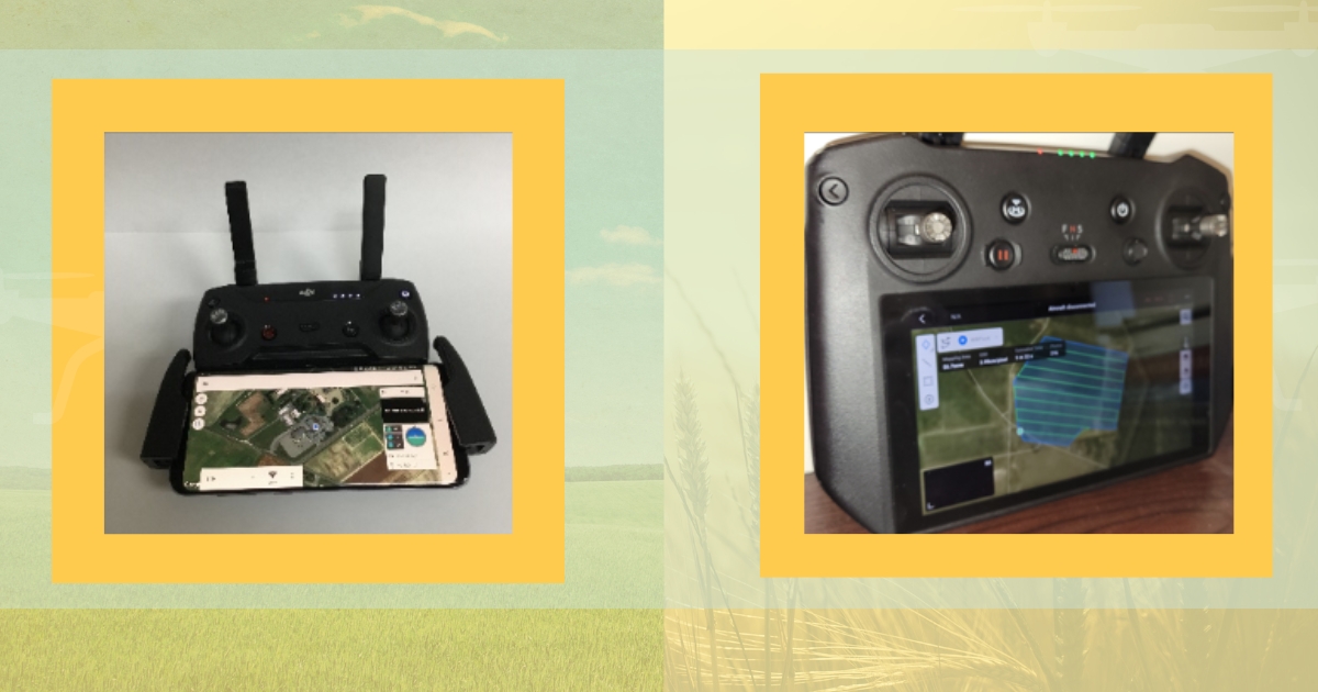 Figure 4: On the left is a remote controller attached to a mobile phone with an app to control taking pictures. On the right is a remote controller with a touchscreen embedded and providing the same functions. 