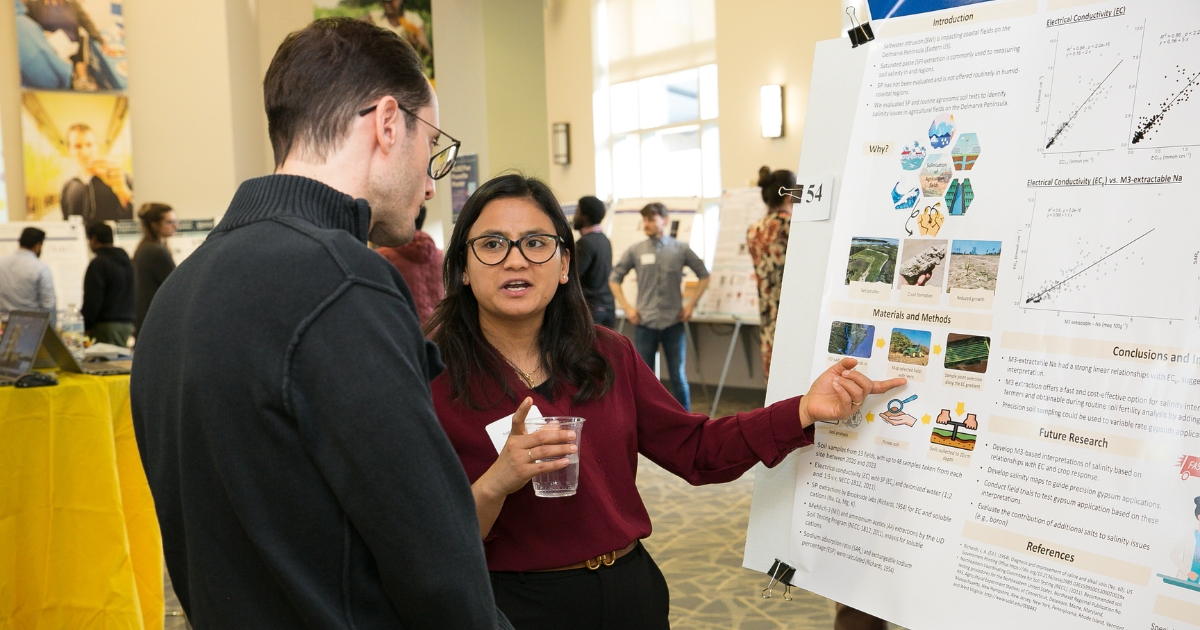 CANR Student Research Symposium CANR student Sapana Pokhrel presenting her research