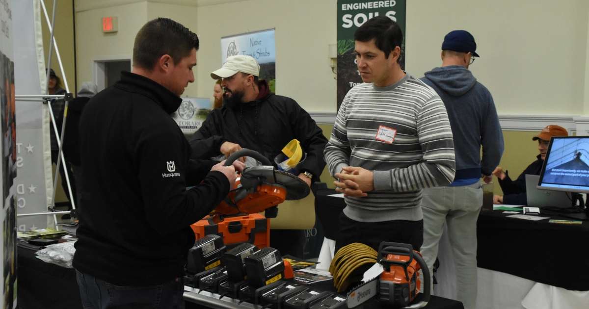 A conference attendee checks out the tools of the trade; the expo allows industry members to view and order new equipment. A conference attendee checks out the tools of the trade.