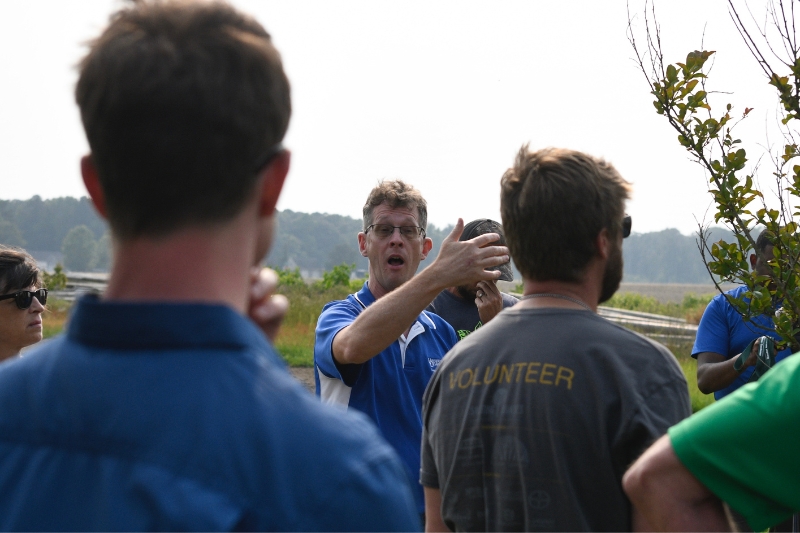 Brian Kunkel, a specialist with the University of Delaware Cooperative Extension, instructs members of the green industry on the invasive crape myrtle bark scale. Brian Kunkel, a specialist with the University of Delaware Cooperative Extension, instructs members of the green industry on the invasive crape myrtle bark scale.