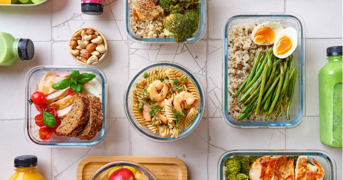 A collection of healthy dishes spread on a table