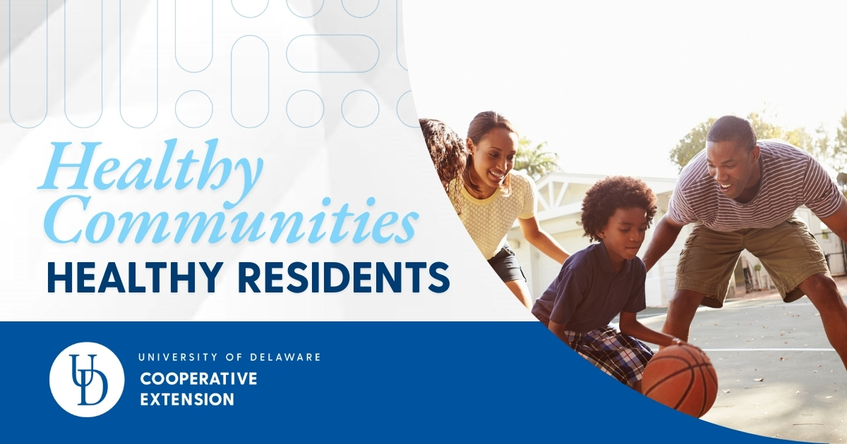 Healthy Communities-Healthy Residents title with family playing basketball together Healthy Communities-Healthy Residents title with family playing basketball together
