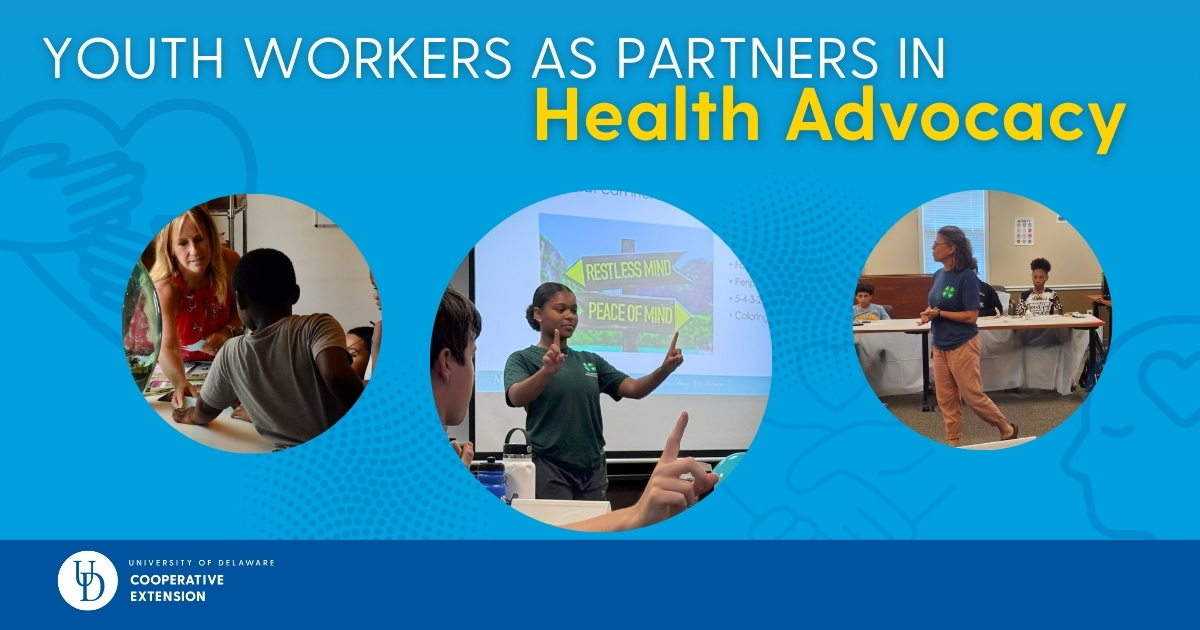 Lead photo with title and three photos of youth learning in the subject of Health and Well being