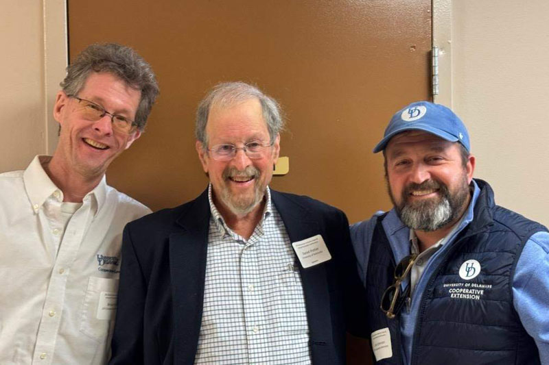 From left to right: Brian Kunkel, Daniel Potter, and John Emerson. Kunkel and Emerson made a point to mention their former professor is a formidable fisherman. From left to right: Brian Kunkel, Daniel Potter, and John Emerson. Kunkel and Emerson made a point to mention their former professor is a formidable fisherman.
