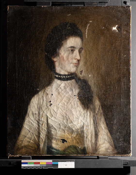 Raking illumination image of a woman Raking illumination image of a woman