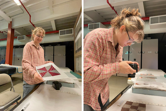 Student working on photographs