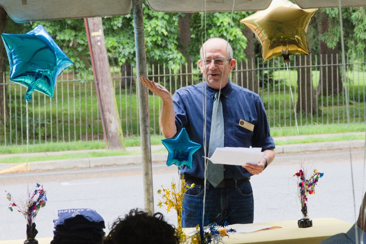 Alan Fox congratulating graduates
