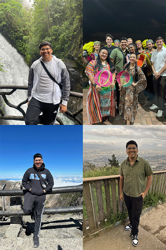 collage of student in different places in Costa Rica