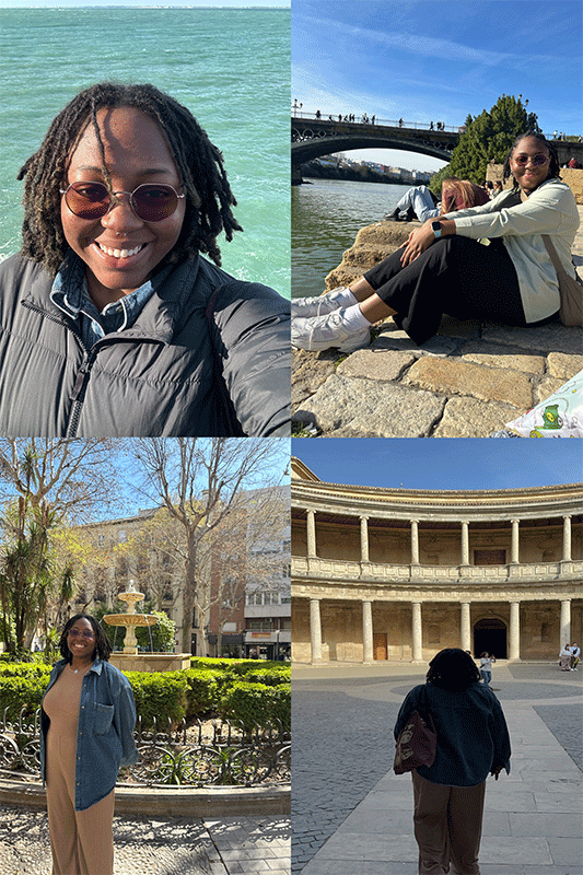 collage of student in different places in Spain