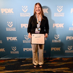 Price with her Delaware state competition award