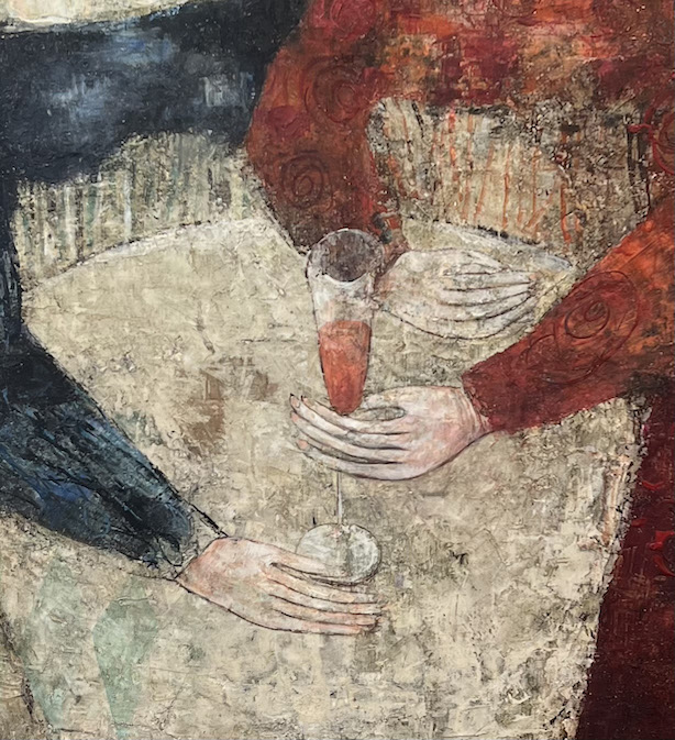 Detail of hands after inpainting. (Image: M. Griffin) Detail of a painting