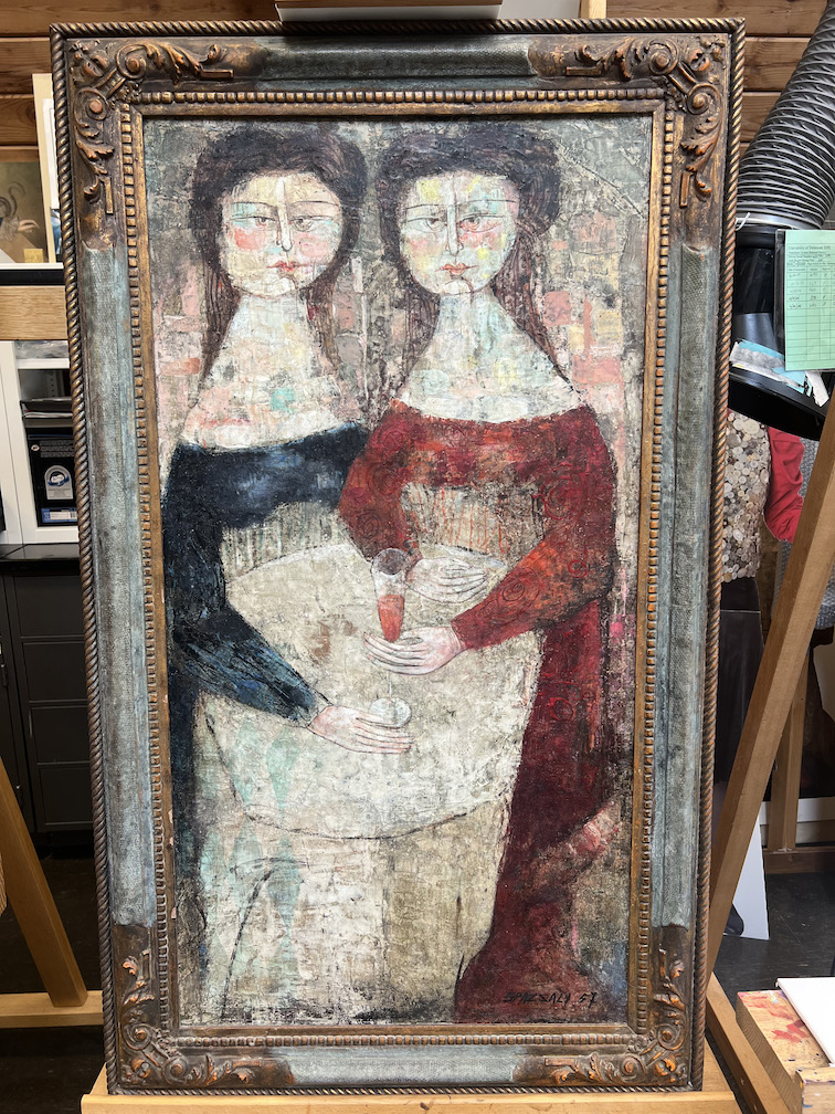 Le Sorelle after conservation treatment. (Image: M. Griffin) painting of sisters