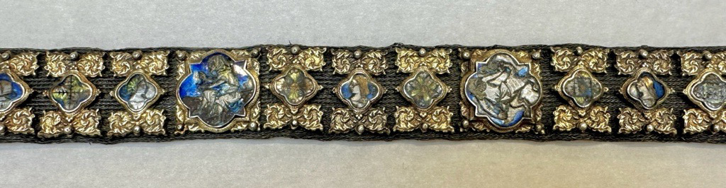 Detail of basse-taille enamels