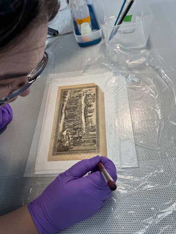 student applying a reducing agent to localized staining student applying a reducing agent to localized staining