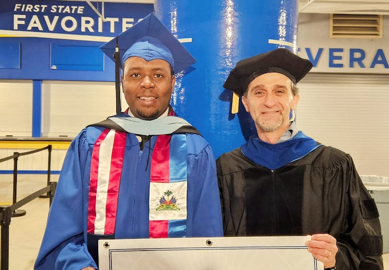 Audin Francois and professor Nigel Caplan Student, Audin Francois and professor, Nigel Caplan