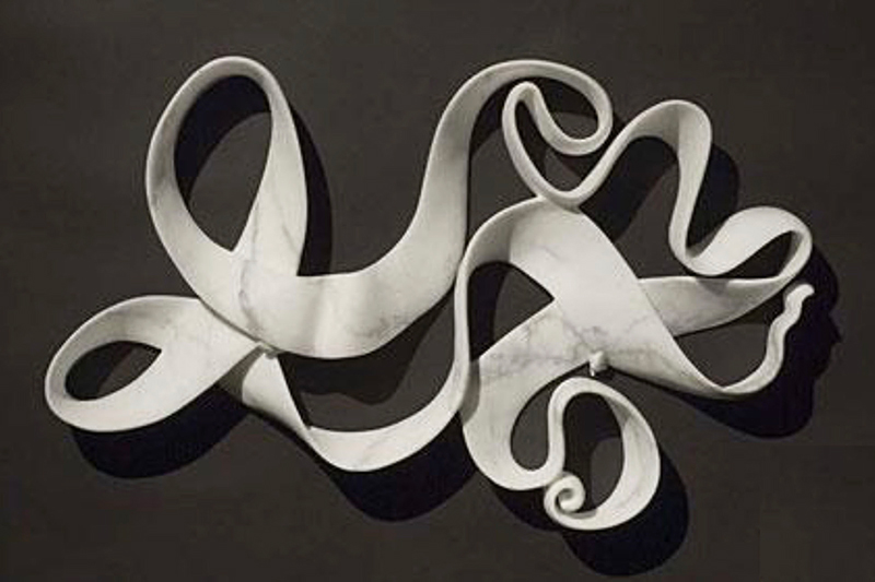 Ribbon #8, Elizabeth Turk, 2008, carved Italian Carrara marble.