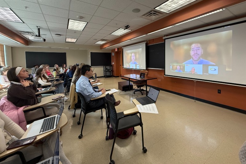 Professor Sheng Lu and students in his Global Textile Trade and Sourcing class attend the virtual WITA Academy