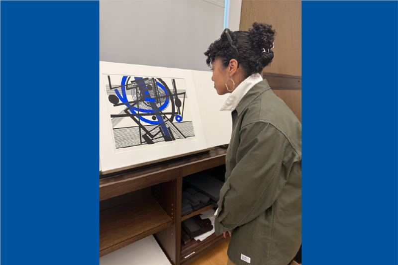 AAPHI scholar Sydney Love examines artwork by African American Artist at The Brind Center