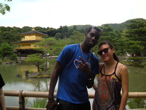 Two UD students in front of the Kinkaku-ji temple in Kyoto, Japan