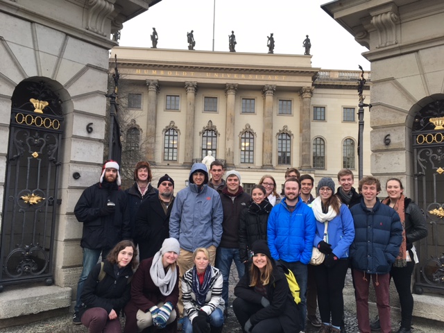 Group photo of European Studies students at Humboldt Universität, Berlin