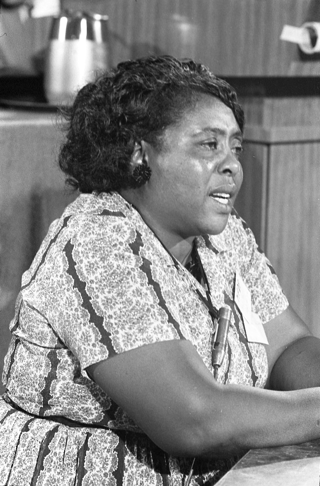 Fannie Lou Hamer, 1964 black and white image