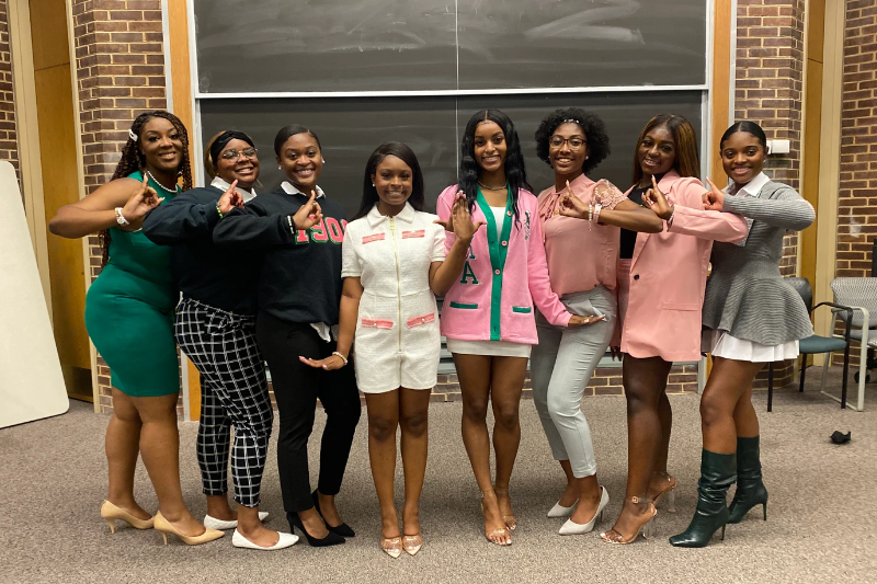Group photo of students in Alpha Kappa Alpha