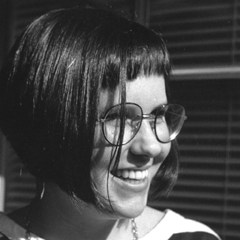 Black and white photo of Joanna Rowntree