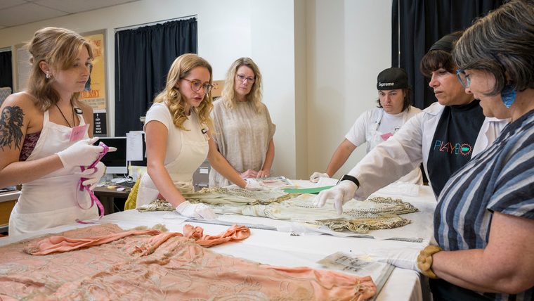 UD fashion design and product innovation major Orlagh Cahill learned new techniques for preserving fragile fashion garments from the 1920s 