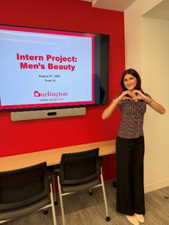 Morgan Vollono presenting her intern project at Burlington Stores