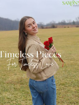 Chloe Schlegel modeling jewelry for Saxon's Diamond Centers