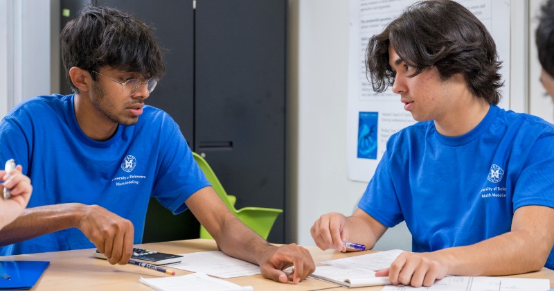 Two students working together