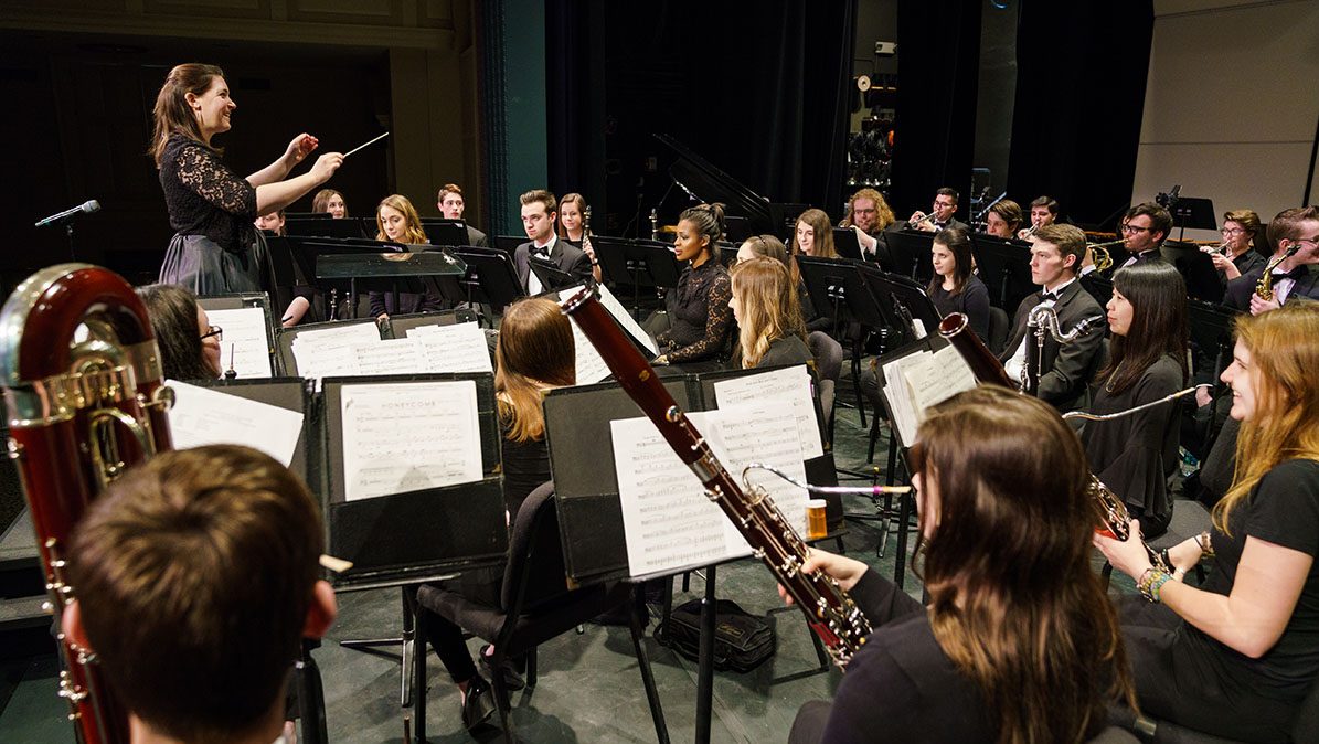 Music wind ensemble students