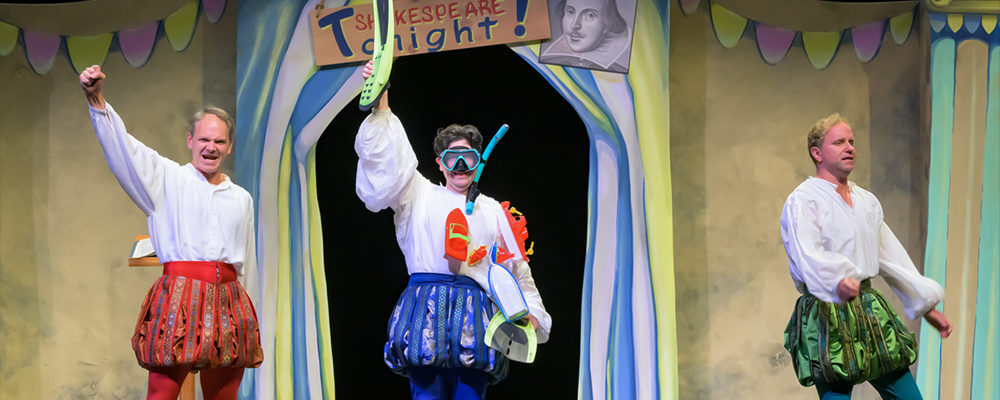 3 men performing a play 3 men performing a play