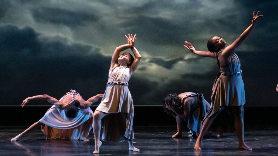 Students dancing on stage