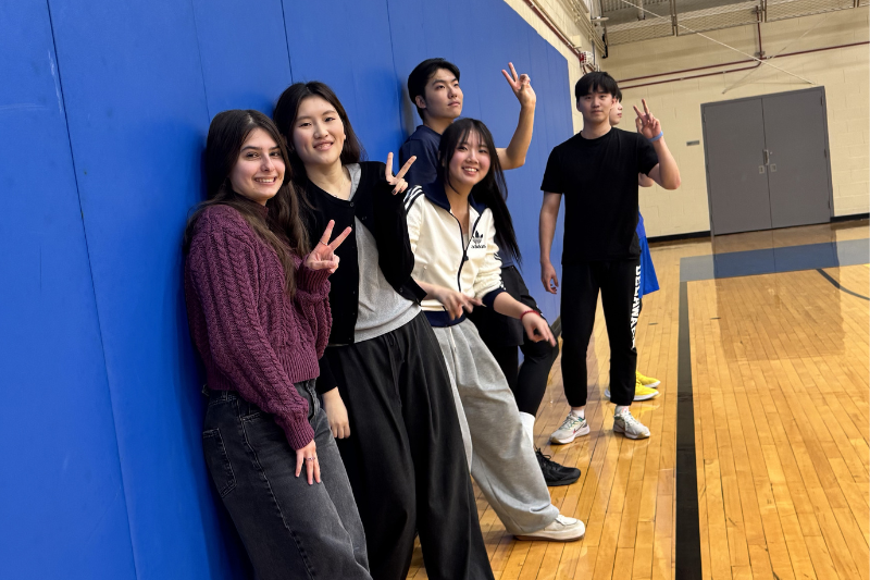 Smiling on the basketball court at UD’s Lil Bob Gym.