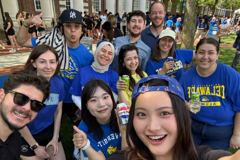 Kyonggi student, Jo Hae Won, attends the UD Presidential Inauguration with other ELI students and instructors.