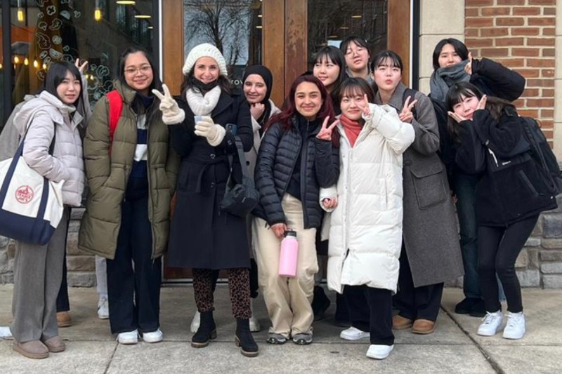 English Language Institute Women's Group photo in front of Honey Grow