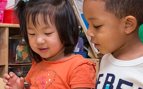 Young children in a classroom setting
